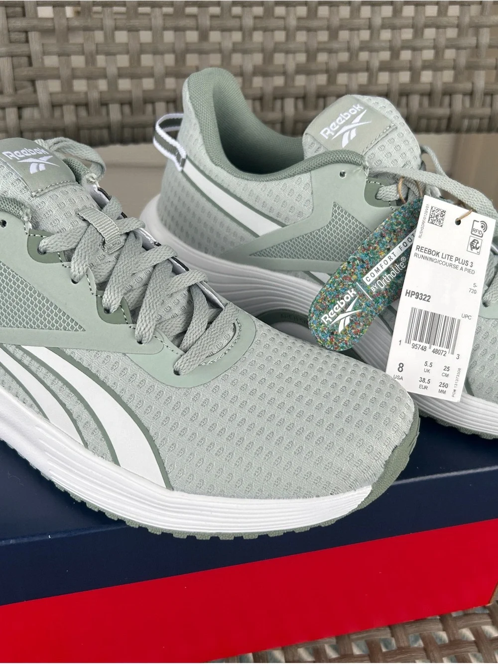 Reebok Sage Green Athletic Running Shoes with White Accents
